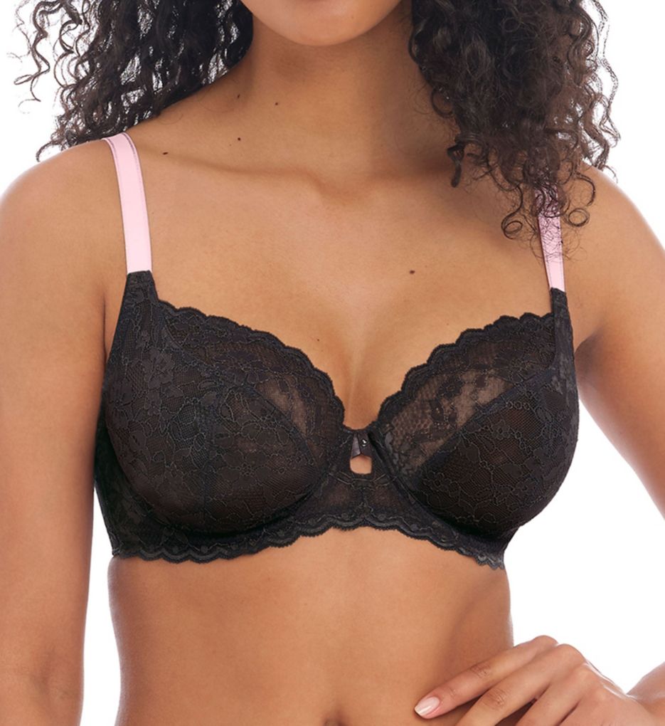 Freya Black Fancies Underwire Padded Half Cup Bra Size US 34g UK 34f for  sale online