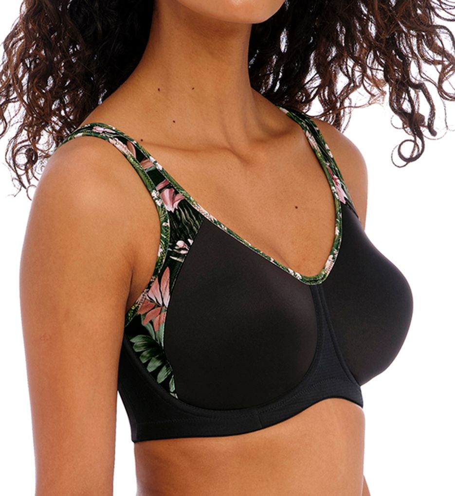 Freya Women's Sonic Underwire Molded Spacer Sports Bra in Jungle Black | Size 30DD | HerRoom.com