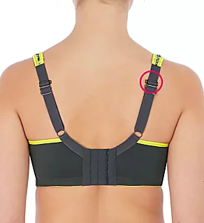Back view of Sonic Underwire Molded Spacer Sports Bra Lime 28FF