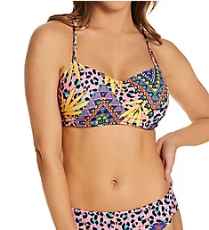 Cala Fiesta Underwire Bralette Bikini Swim Top Multi 30D