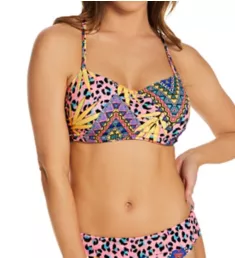 Cala Fiesta Underwire Bralette Bikini Swim Top Multi 30DD