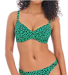 Zanzibar Underwire Plunge Bikini Swim Top Jade 28FF