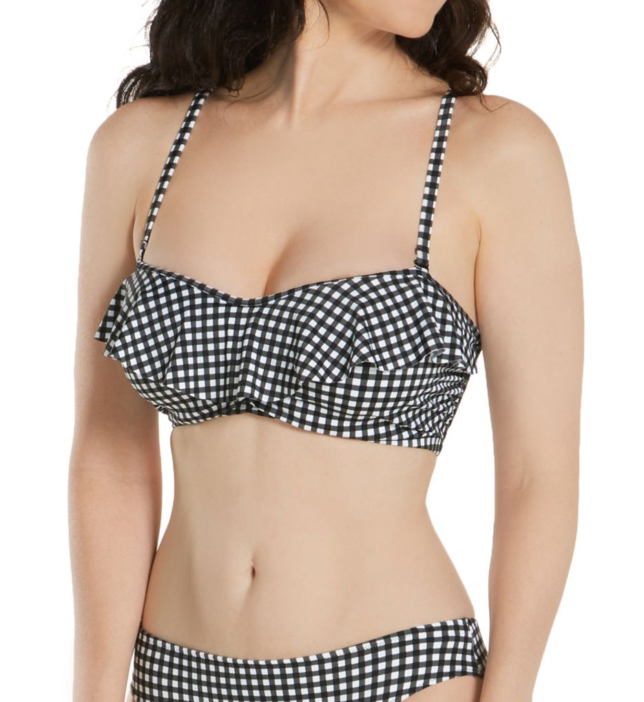 Freya Deco Moulded Bandeau Bikini Top in Black