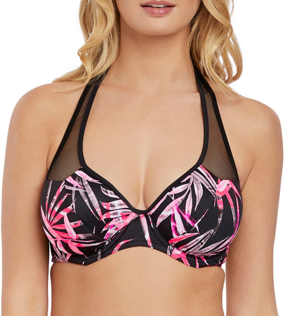 underwire halter swim top