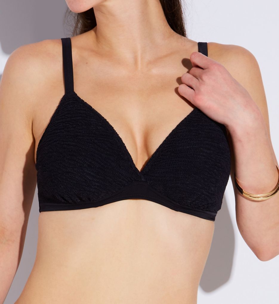 Freya Women's Ibiza Waves Underwire Plunge Bikini Swim Top in Black | Size 36F | HerRoom.com