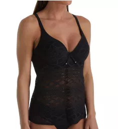 Sundance Underwire Padded Tankini Swim Top Black 30F