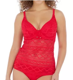 Sundance Underwire Padded Tankini Swim Top Red 30D