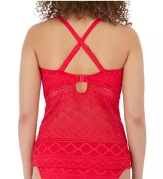 Sundance Underwire Padded Tankini Swim Top Red 30D