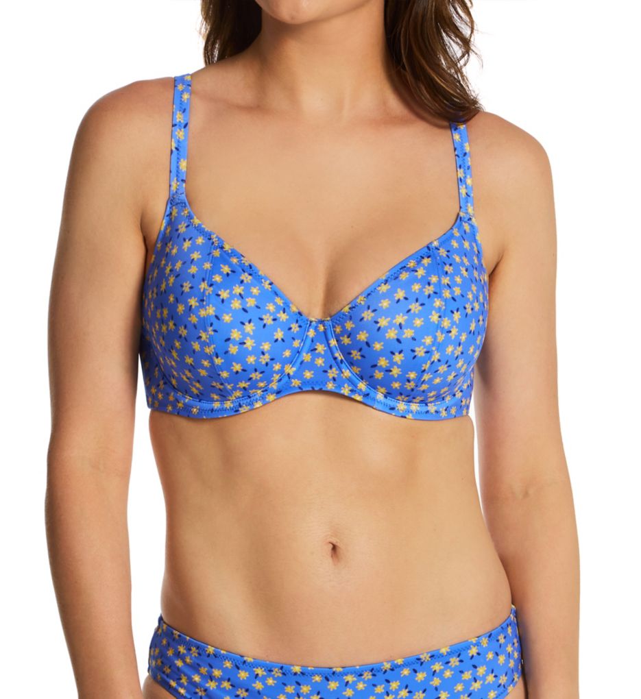 Garden Disco Bikini Top by Freya, Blue Floral