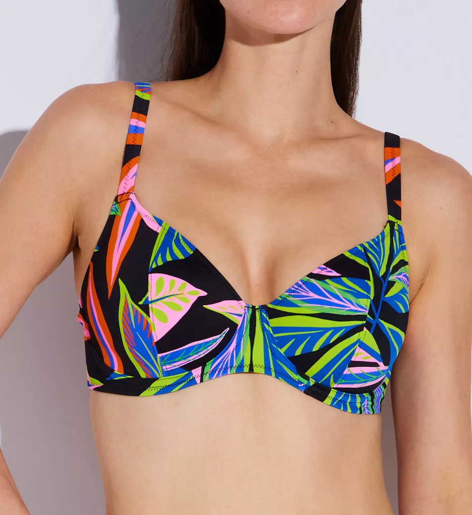 Desert Disco Underwire Plunge Bikini Swim Top Multi 30D