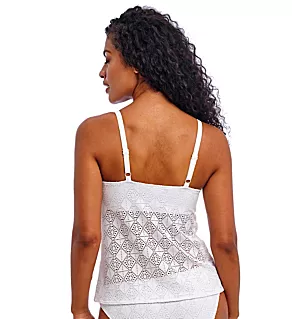 Nomad Nights Underwire Plunge Tankini Swim Top White 38G