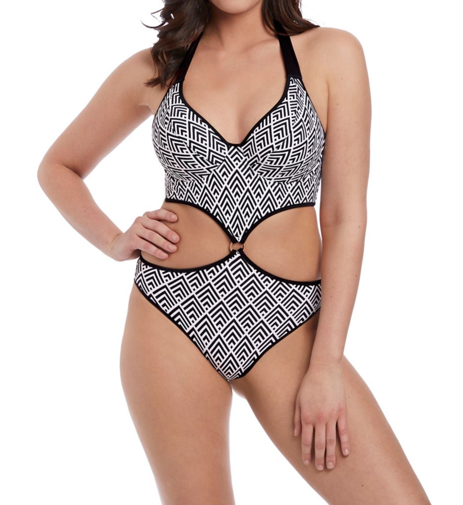 Gatsby Underwire Cut-Out Halter One Piece Swimsuit