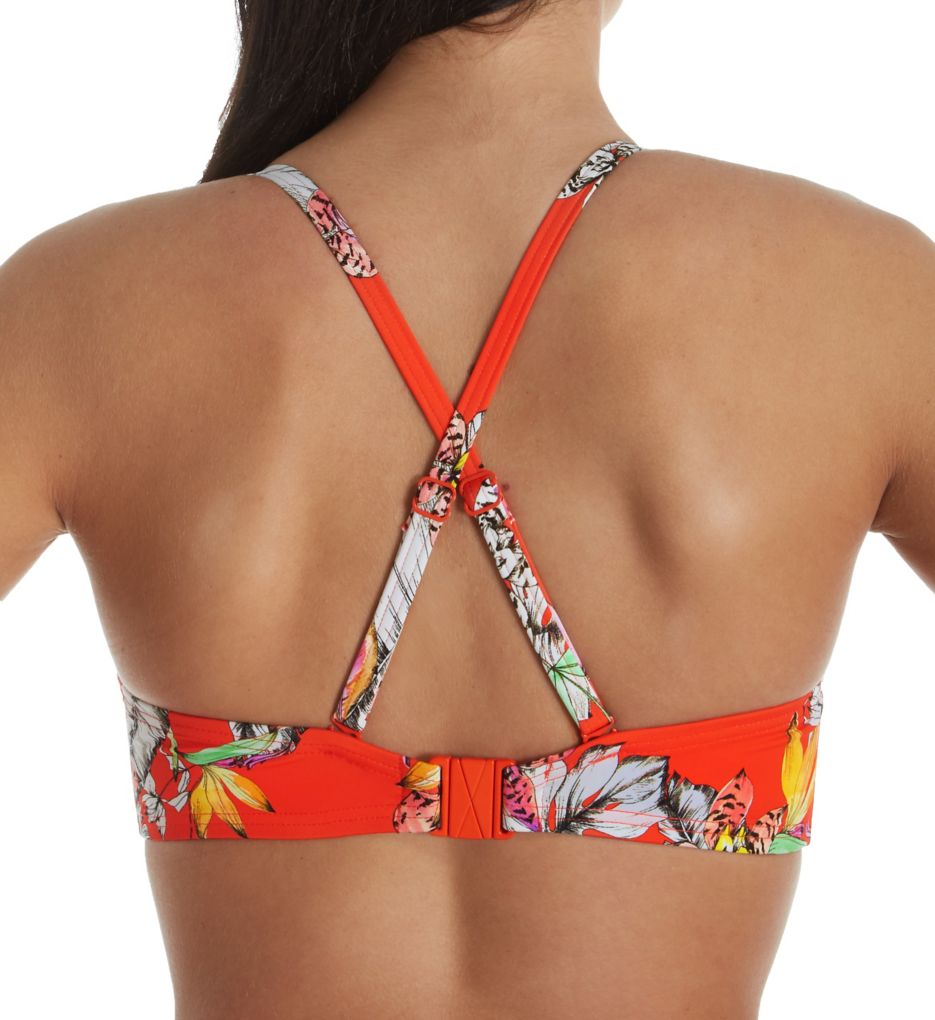 Wild Flower Underwire Bandeau Bikini Swim Top-bs