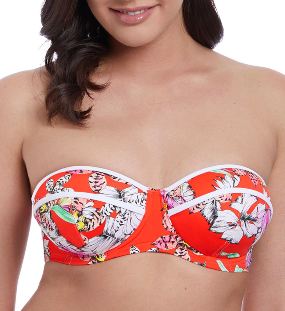 Wild Flower Underwire Bandeau Bikini Swim Top