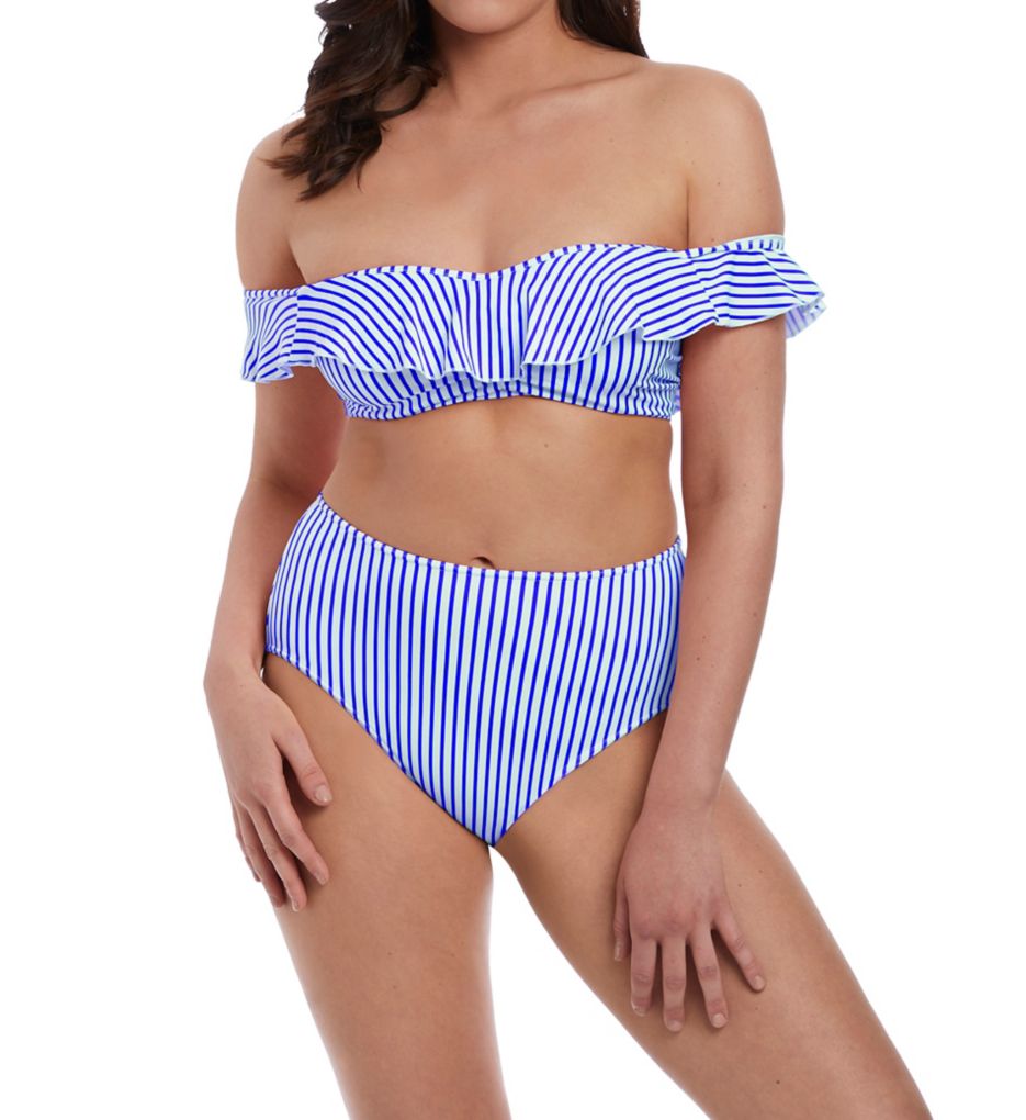 Totally Stripe Underwire Bardot Bikini Swim Top-cs2