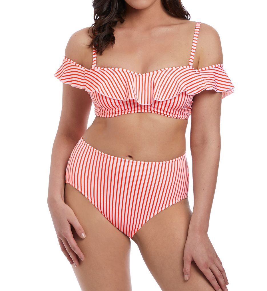 Totally Stripe Underwire Bardot Bikini Swim Top-cs3