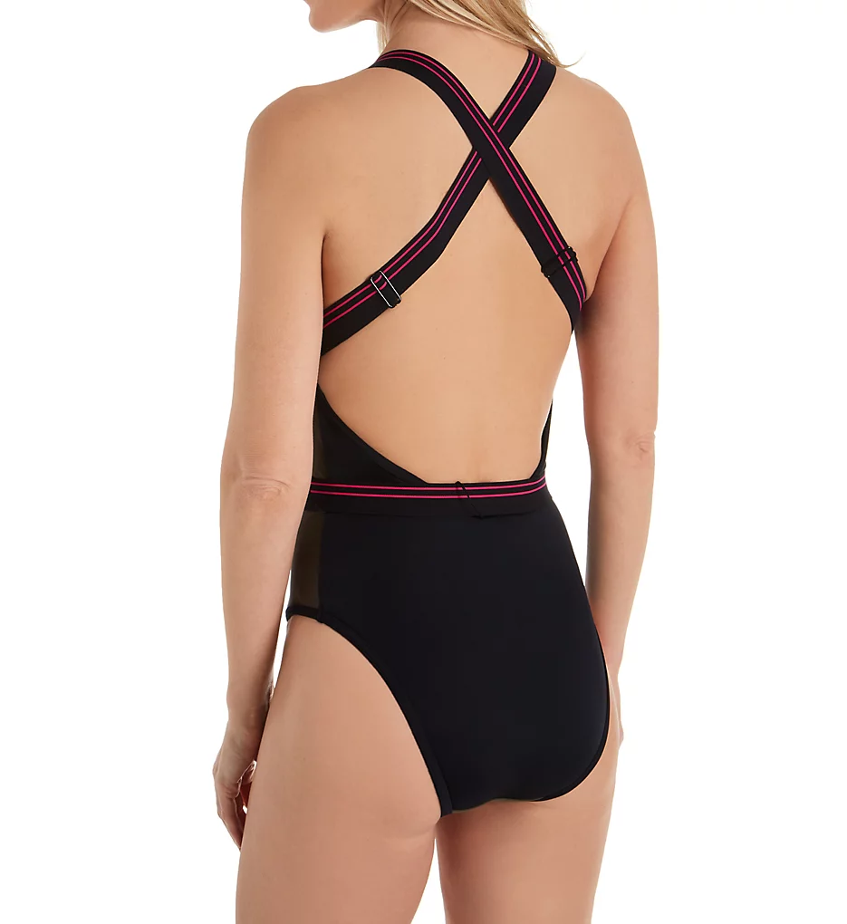 Club Envy Wire Free Plunge One Piece Swimsuit