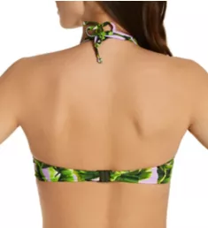 Jungle Oasis Underwire Bandless Halter Swim Top Cassis 30D