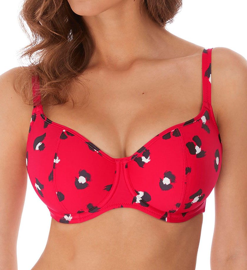 red padded bikini top