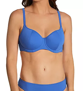 Jewel Cove UW Sweetheart Padded Bikini Swim Top Plain Azure 30HH