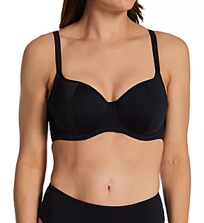 Jewel Cove UW Sweetheart Padded Bikini Swim Top Plain Black 30D