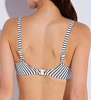 Jewel Cove UW Sweetheart Padded Bikini Swim Top Stripe Black 36DD