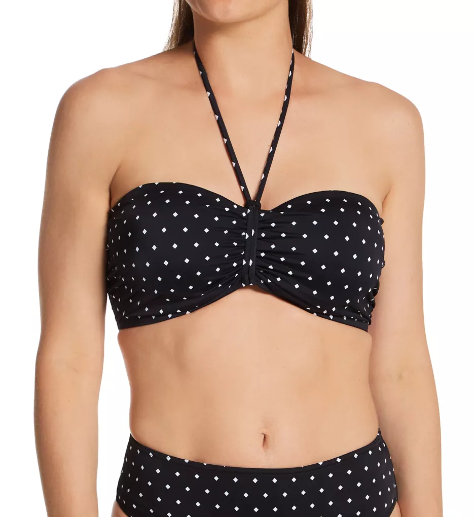 Jewel Cove Underwire Padded Bandeau Swim Top Black 30C