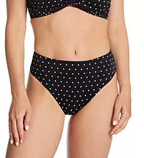 Jewel Cove High Waist/Leg Brief Swim Bottom Black L
