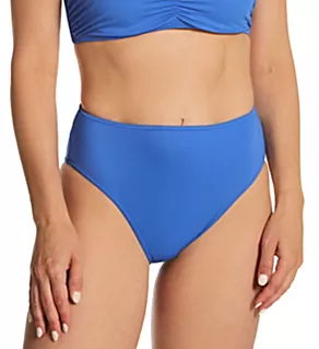 Jewel Cove High Waist/Leg Brief Swim Bottom Plain Azure 2X