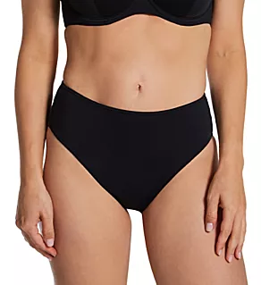 Jewel Cove High Waist/Leg Brief Swim Bottom Plain Black M
