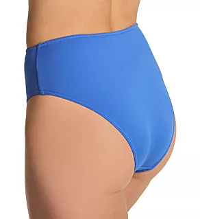 Jewel Cove High Waist/Leg Brief Swim Bottom Plain Azure 2X