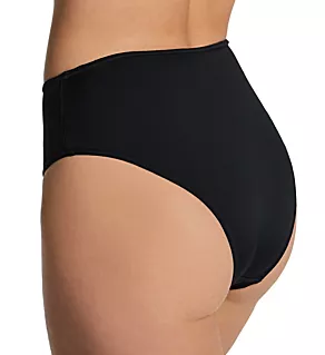 Jewel Cove High Waist/Leg Brief Swim Bottom Plain Black M