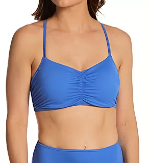 Jewel Cove Concealed Underwire Bralette Swim Top Plain Azure 36DD