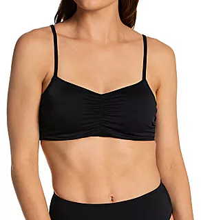 Jewel Cove Concealed Underwire Bralette Swim Top Plain Black 30D