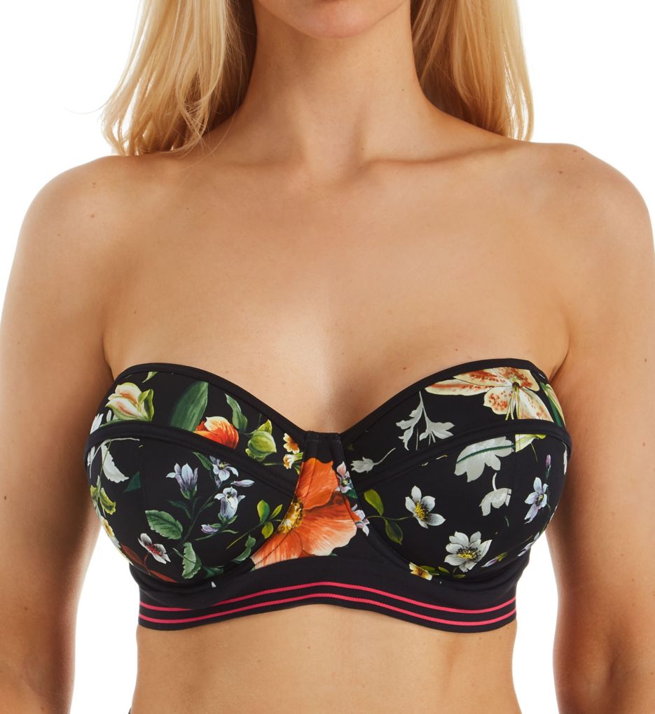 Club Envy Underwire Padded Bandeau Bikini Swim Top-fs