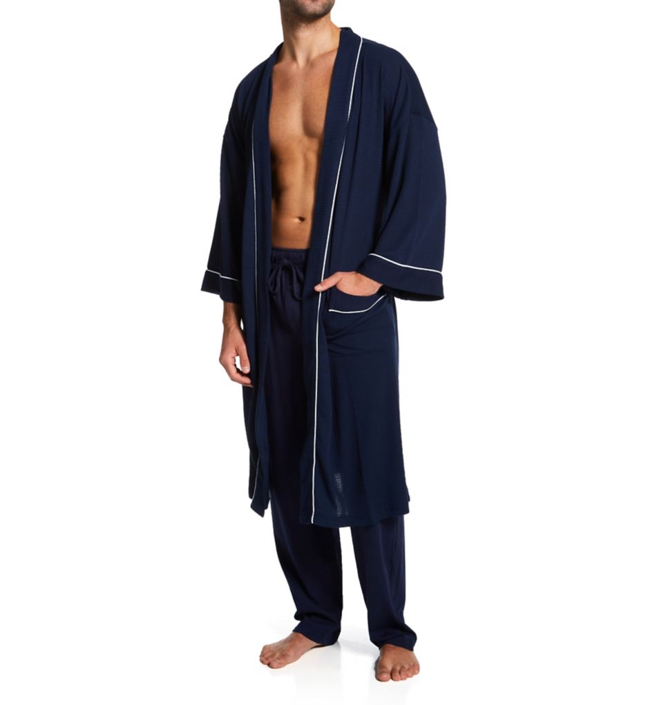 100% Polyester Waffle Kimono Robe-cs2