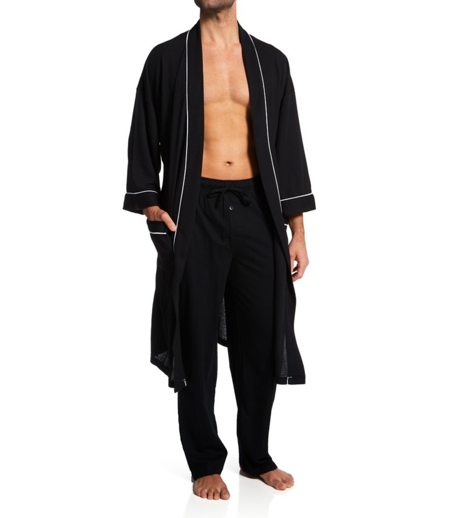 100% Polyester Waffle Kimono Robe-cs3