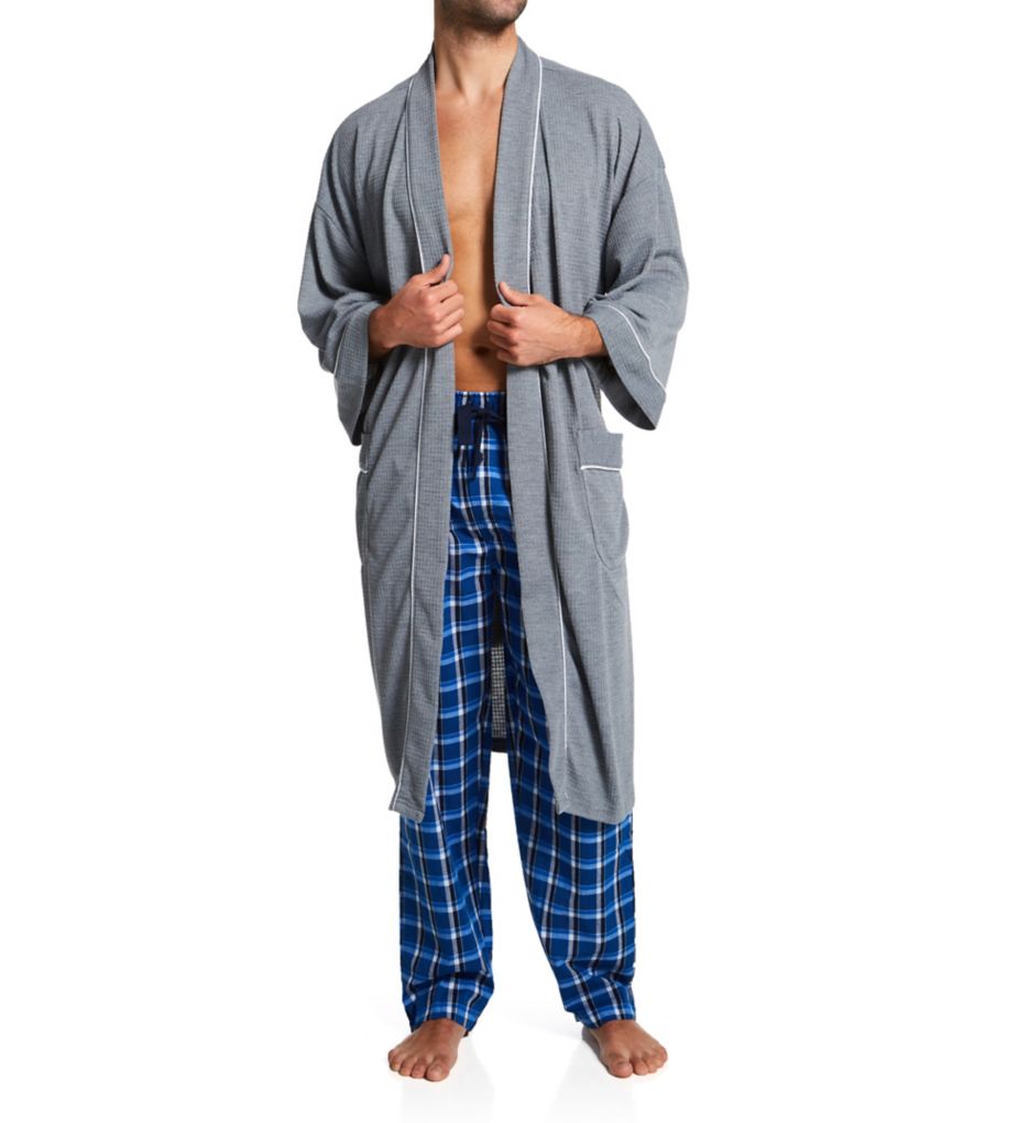 100% Polyester Waffle Kimono Robe-cs4