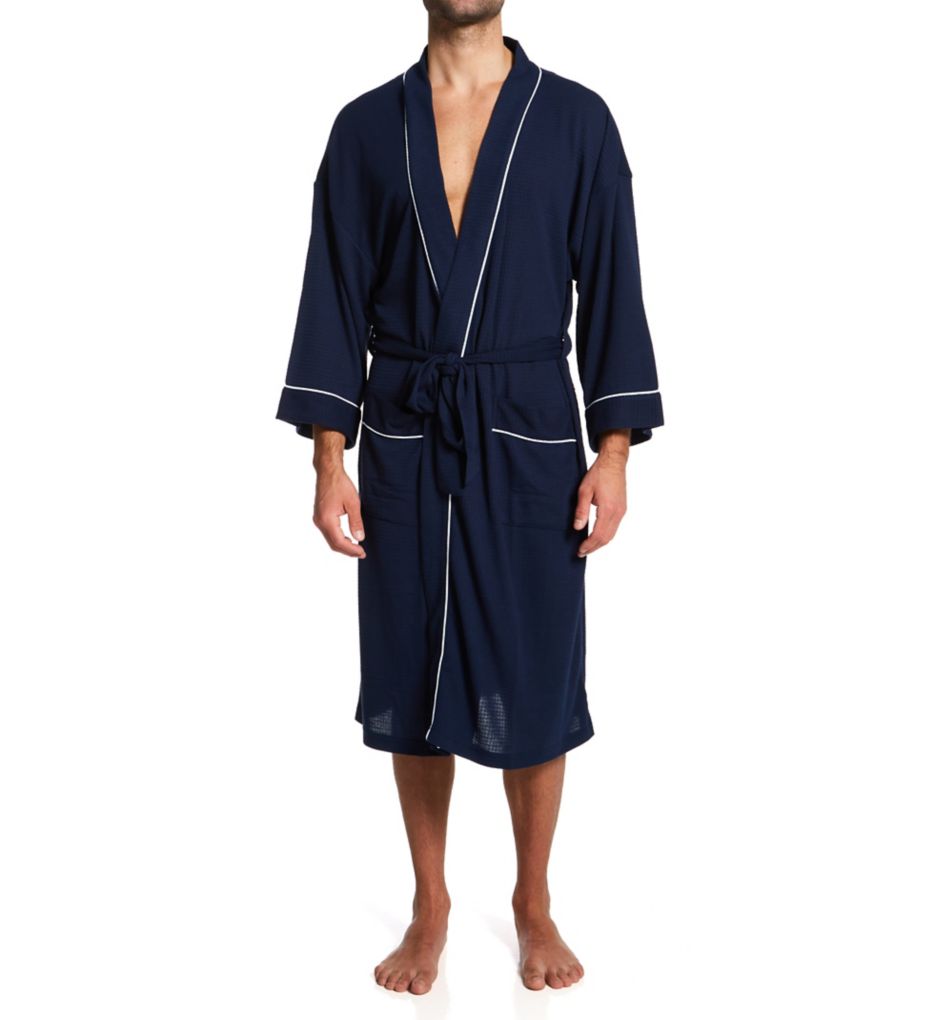 100% Polyester Waffle Kimono Robe-fs