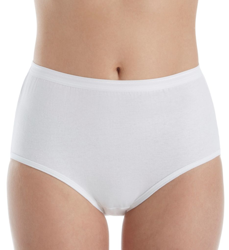 Ladies White Cotton Brief Panties - 10 Pack