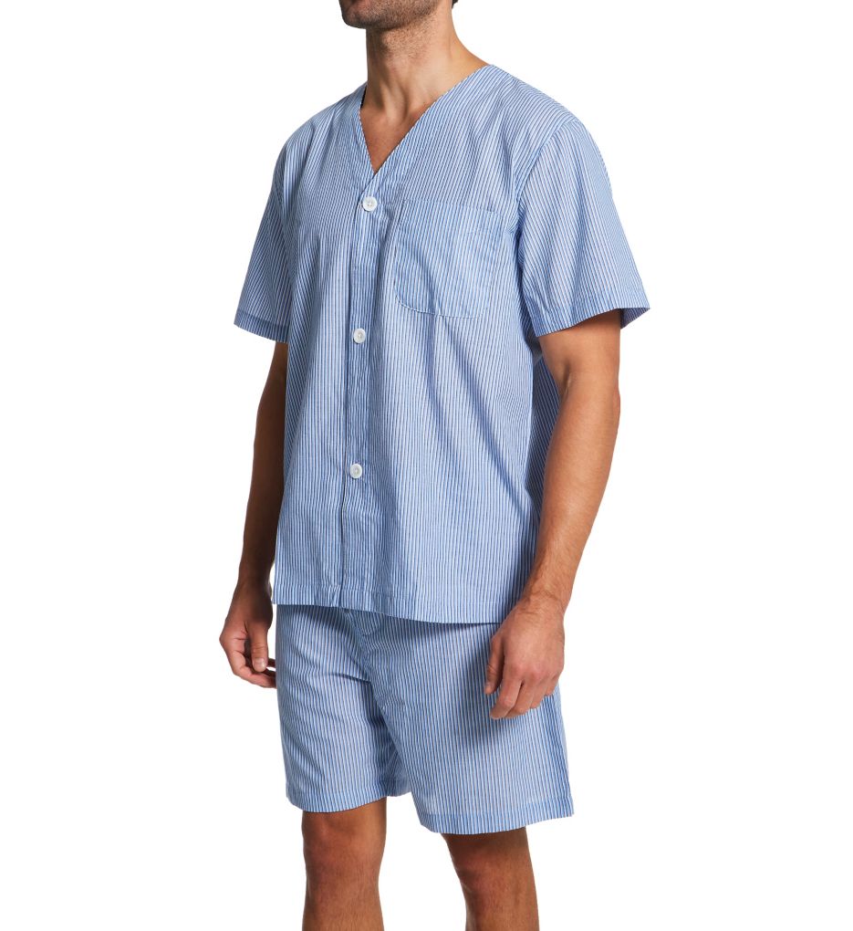 Short Sleeve Knee Length Pajama Short Set-gs