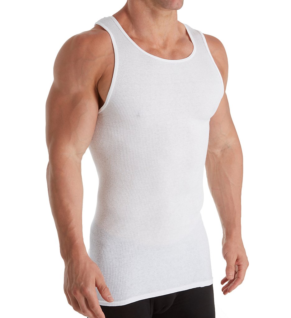 Fruit Of The Loom 2501 Mens Core 100% Cotton White A-Shirts - 3 Pack (White)