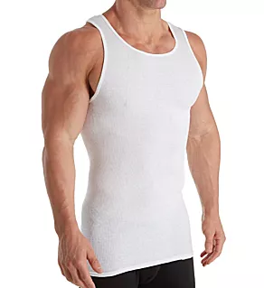 Mens Core 100% Cotton White A-Shirts - 3 Pack WHT L