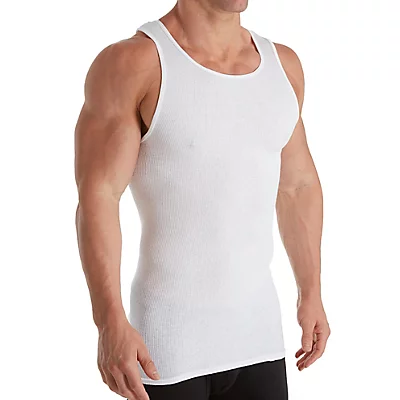 Mens Core 100% Cotton White A-Shirts - 3 Pack