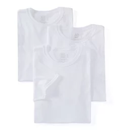 Stay Tucked Cotton Crew T-Shirt - 3 Pack WHT S