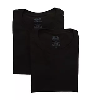 Eversoft Breathable Cotton Crew Neck Tee - 2 Pack Black Ink L