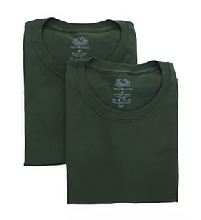Big Man Eversoft Cotton Crew Neck T-Shirt - 2 Pack Military Green 2XL