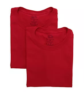Big Man Eversoft Cotton Crew Neck T-Shirt - 2 Pack True Red 3XL