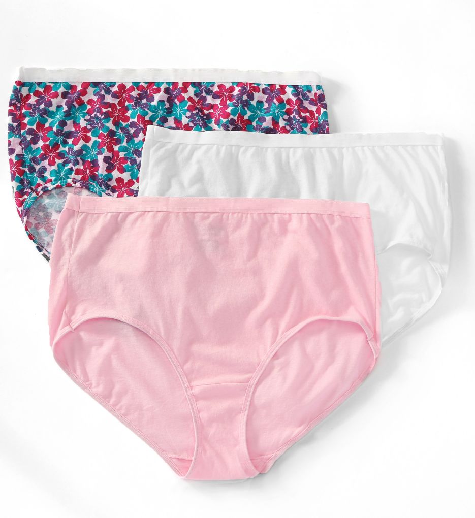Fit for Me Plus Size Cotton Brief Panties - 3 Pack Assorted 9 by Fruit Of  The Loom
