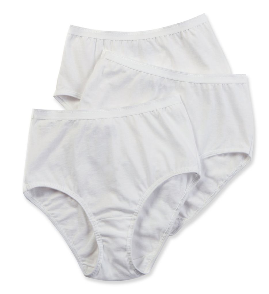 Fruit Of The Loom (1653251) -- Fruit Of The Loom 3DBRIWH Cotton Brief Panties - 3 Pack (White 9)